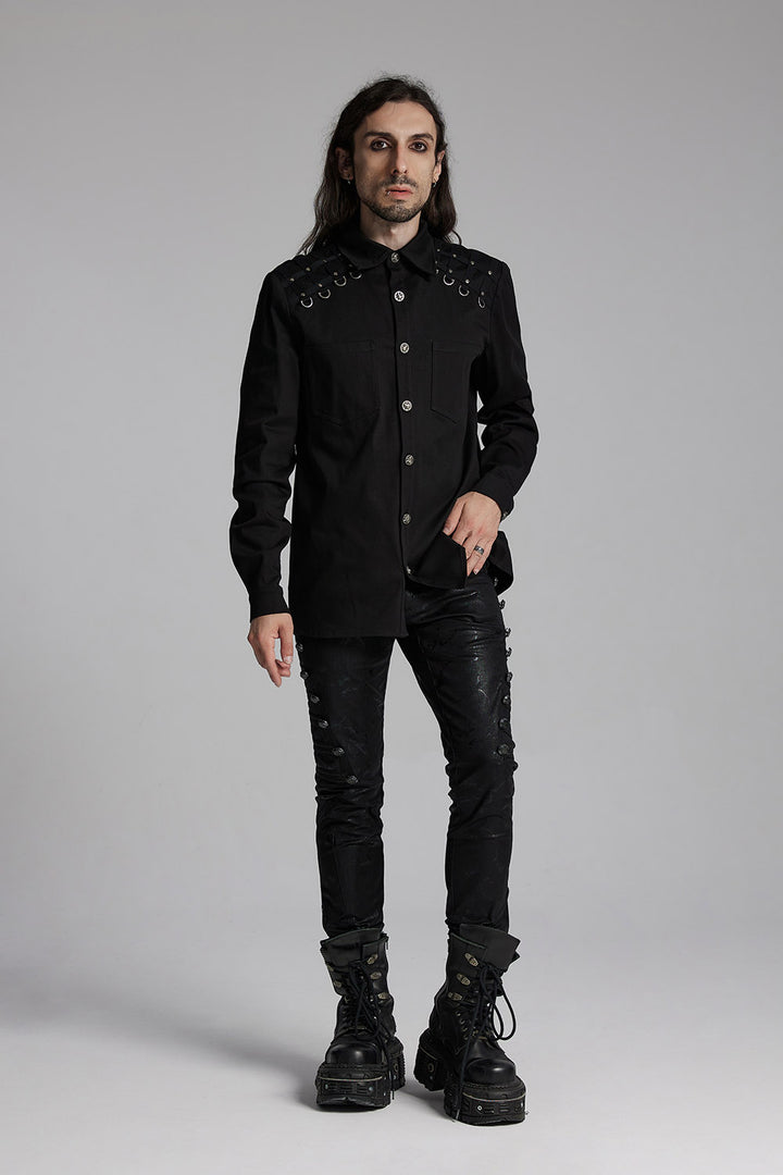 mens punk buttoned shirt