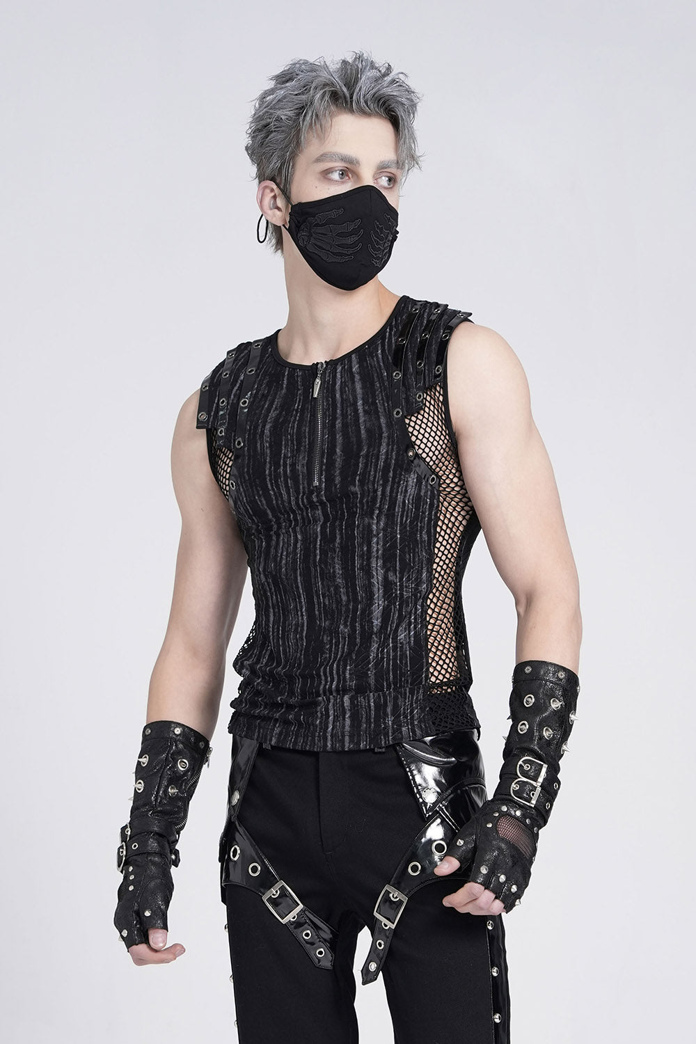 distressed aged wasteland tank top for men