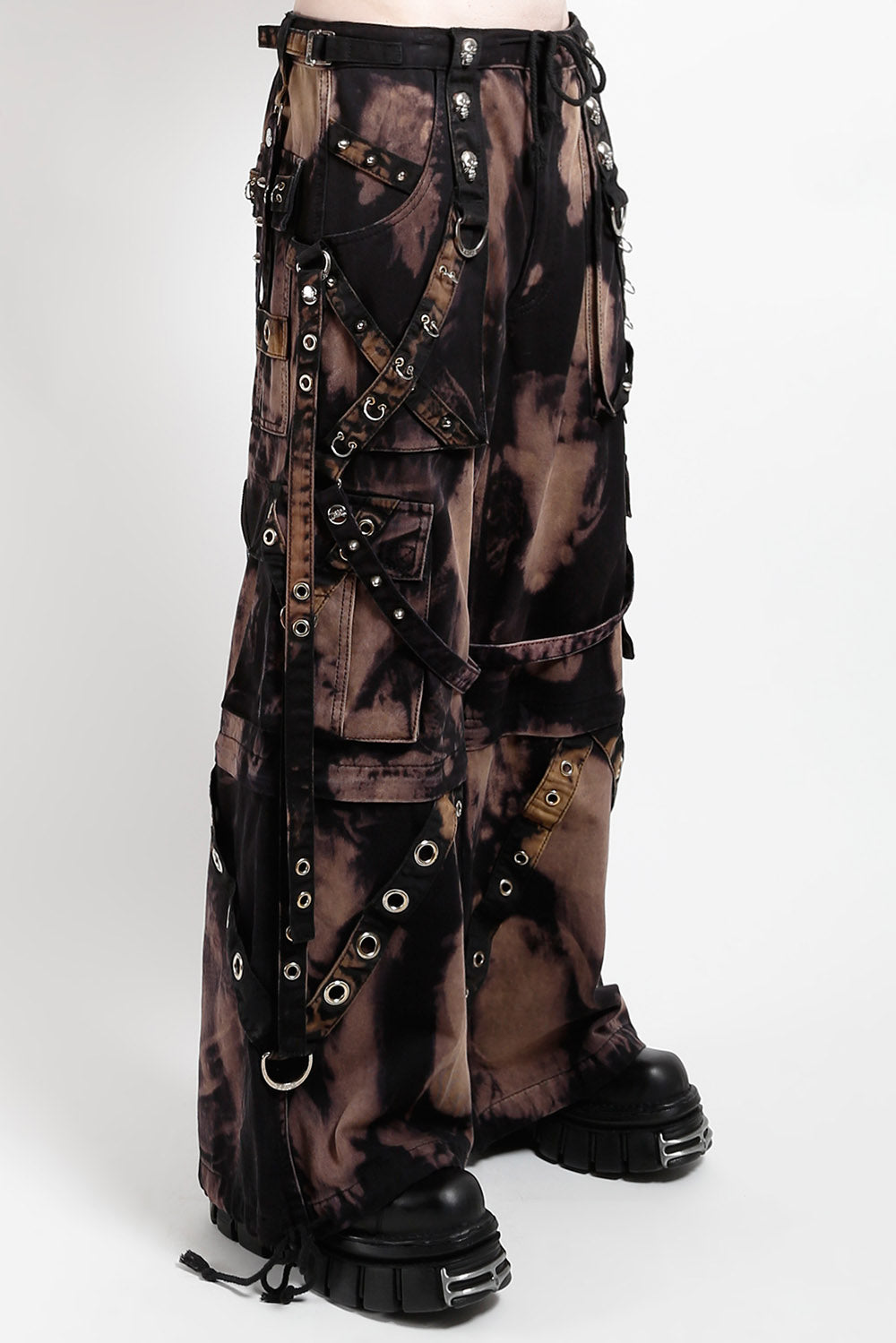 mens distressed black and brown apocalypse pants
