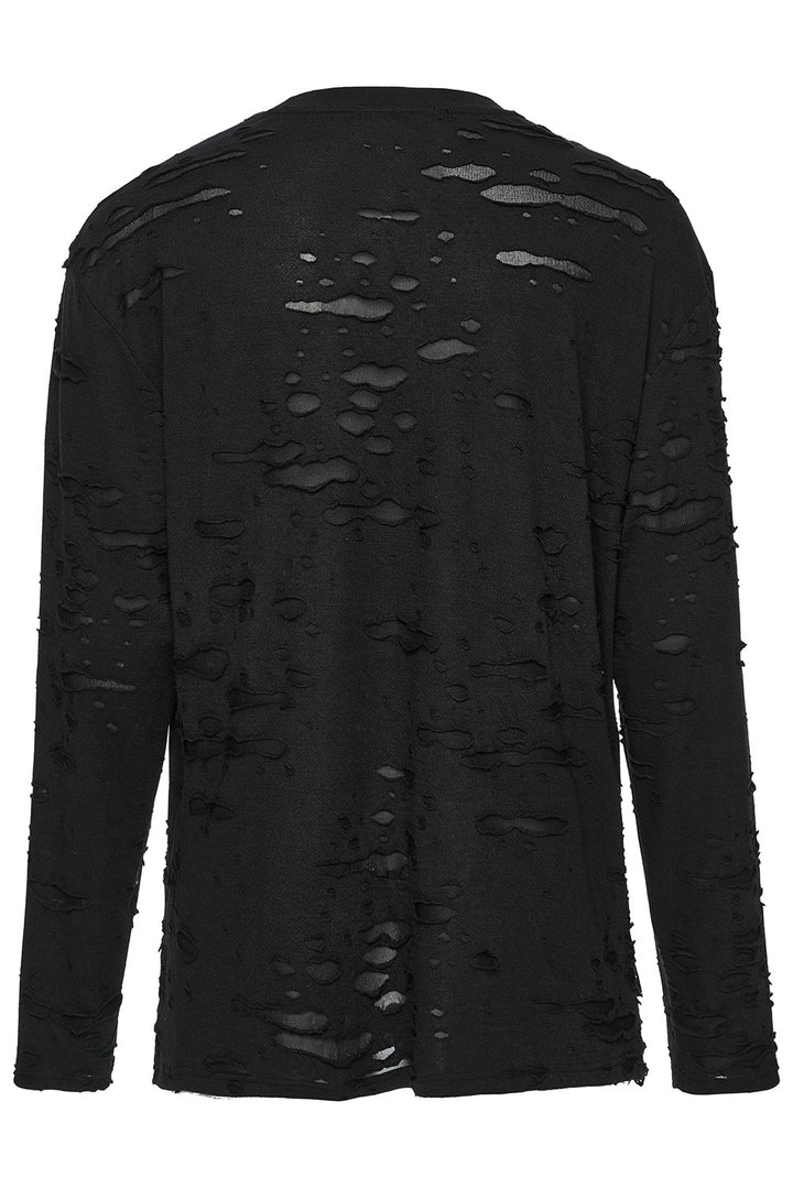 mens long sleeve distressed shirt