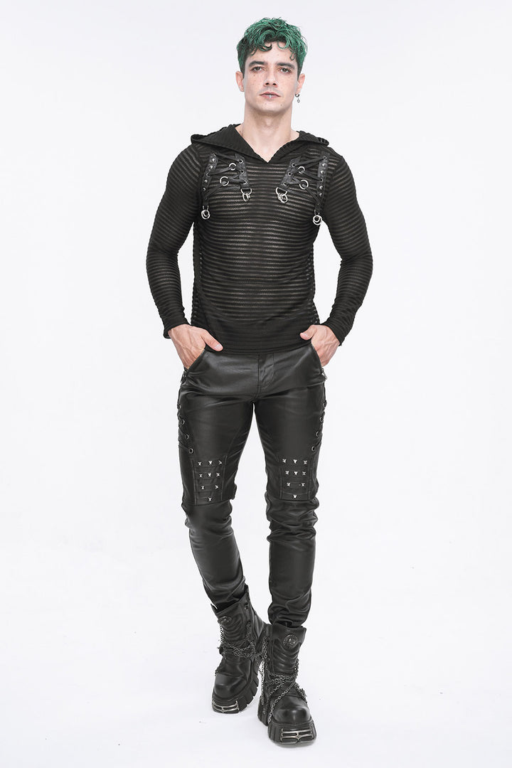 mens emo striped long sleeve tshirt