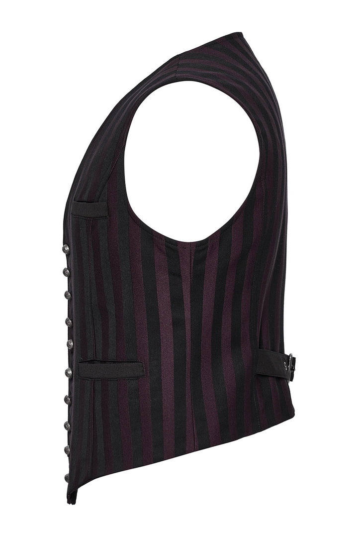 vampire goth striped waistcoat for men