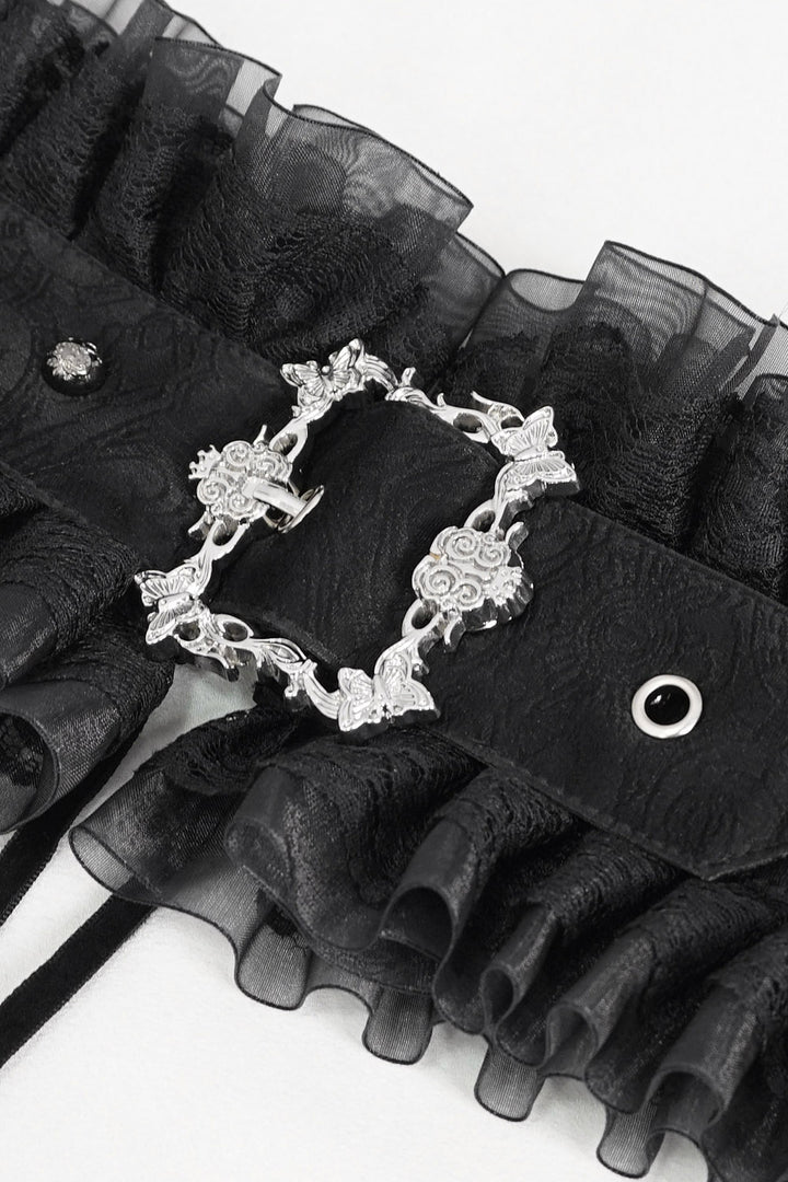 womens flocked fabric belt