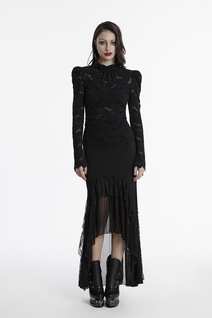 would puff shoulder lace blouse by punk rave