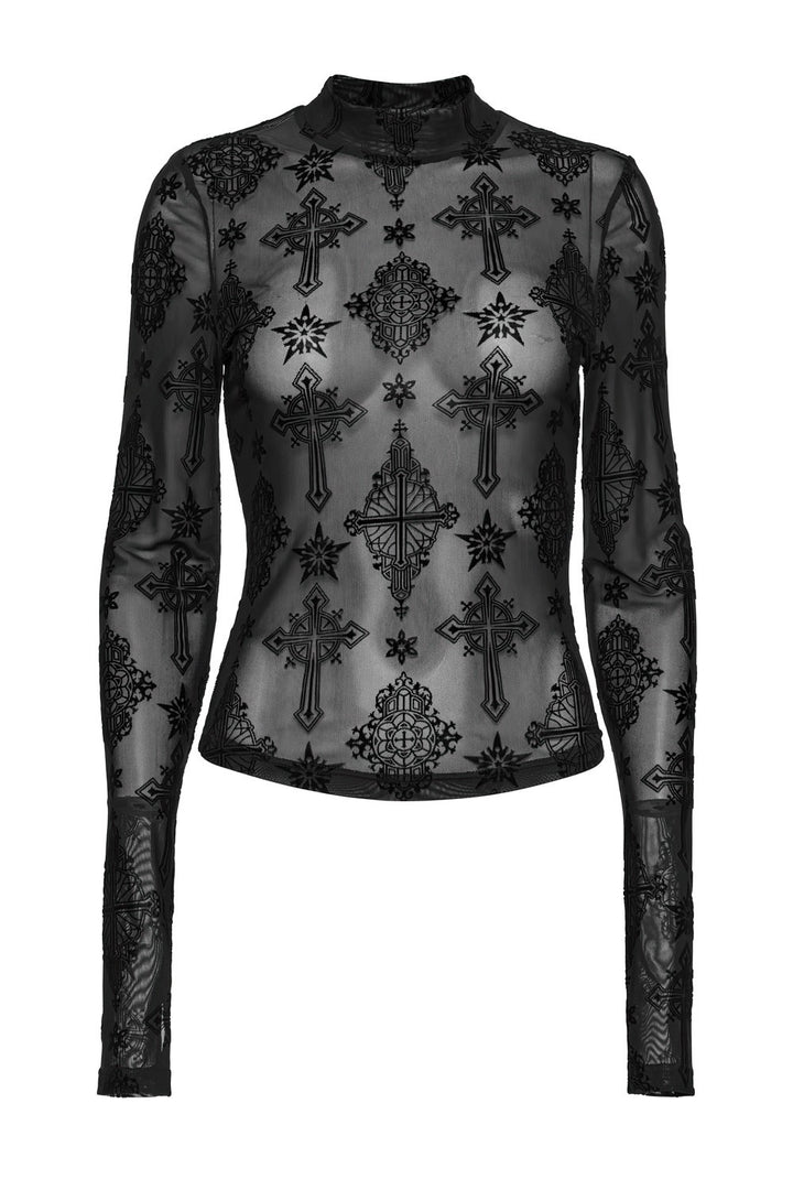 womens vampire goth sheer shirt