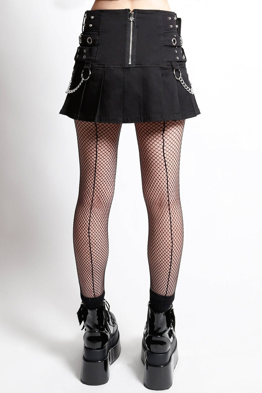 black cotton punk tripp NYC studded skirt