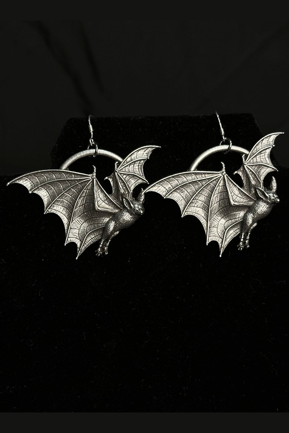 dangle bat earrings