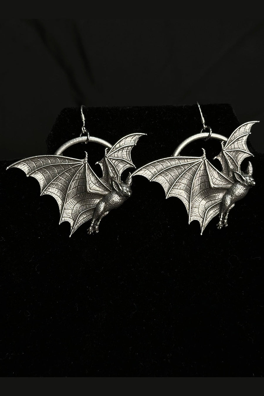 dangle bat earrings