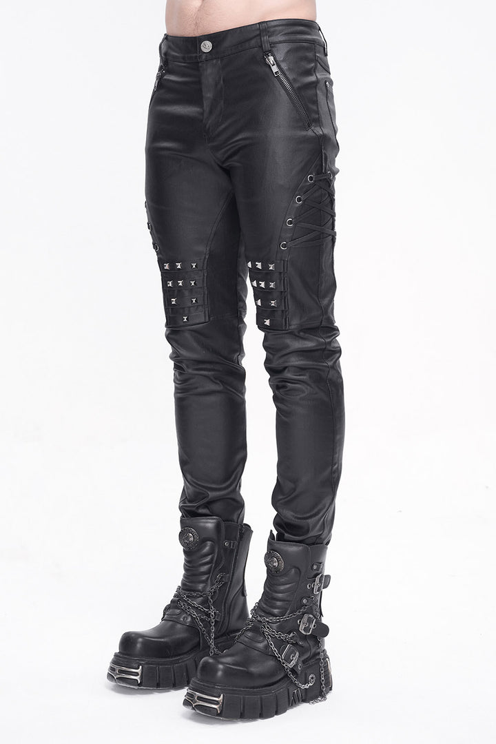 mens lace up pants