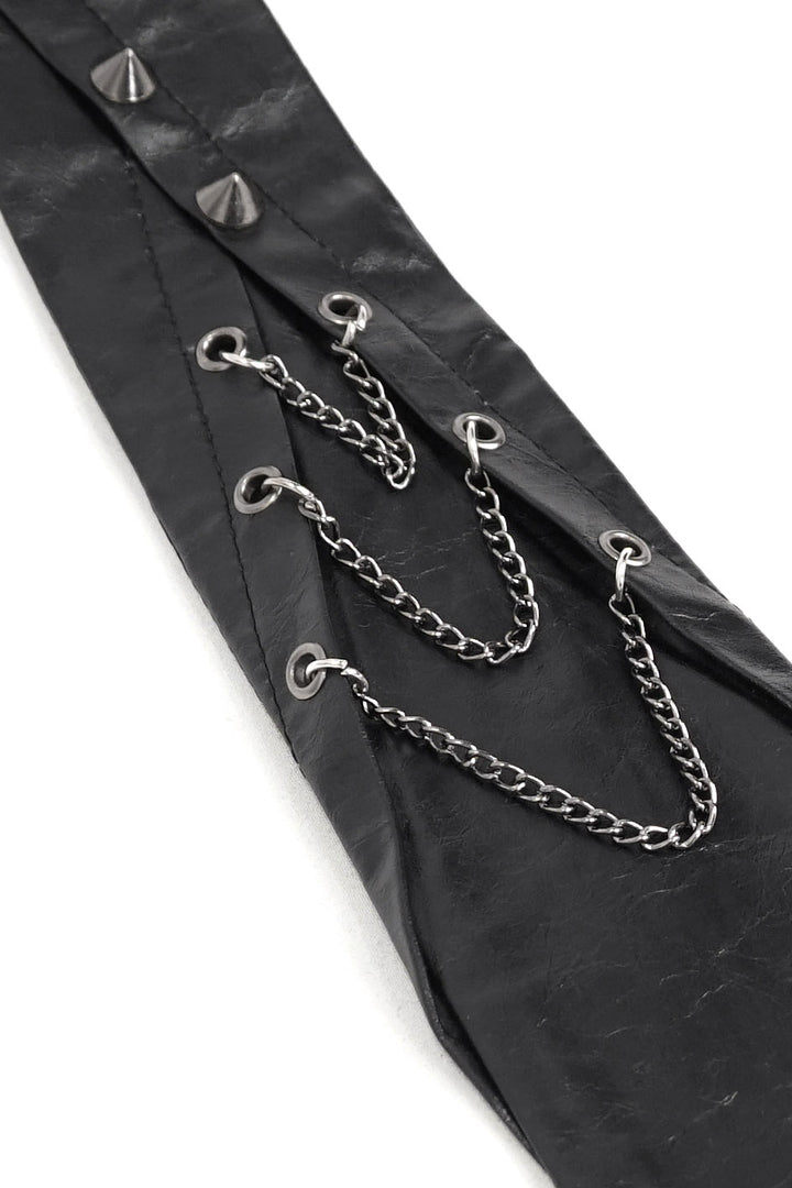 vegan leather neck tie