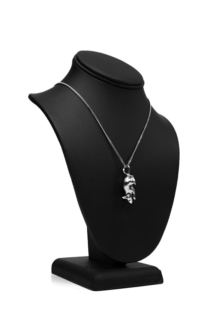 stainless steel horror weird rat necklace