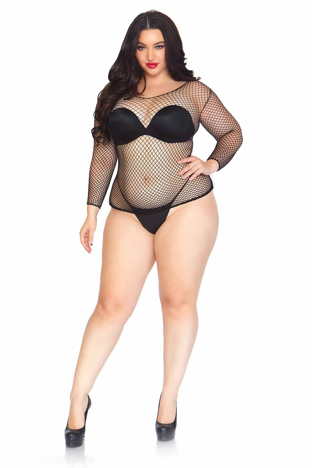 punk  black fishnet top