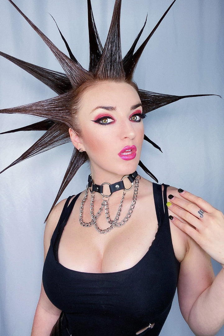 draped chain punk collar necklace