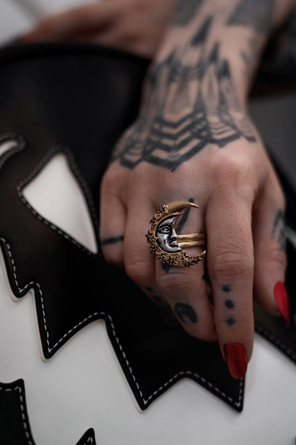 dark fairy renaissance fair moon ring by lively ghosts
