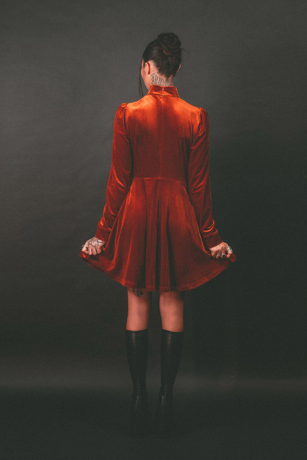 rust colored dress