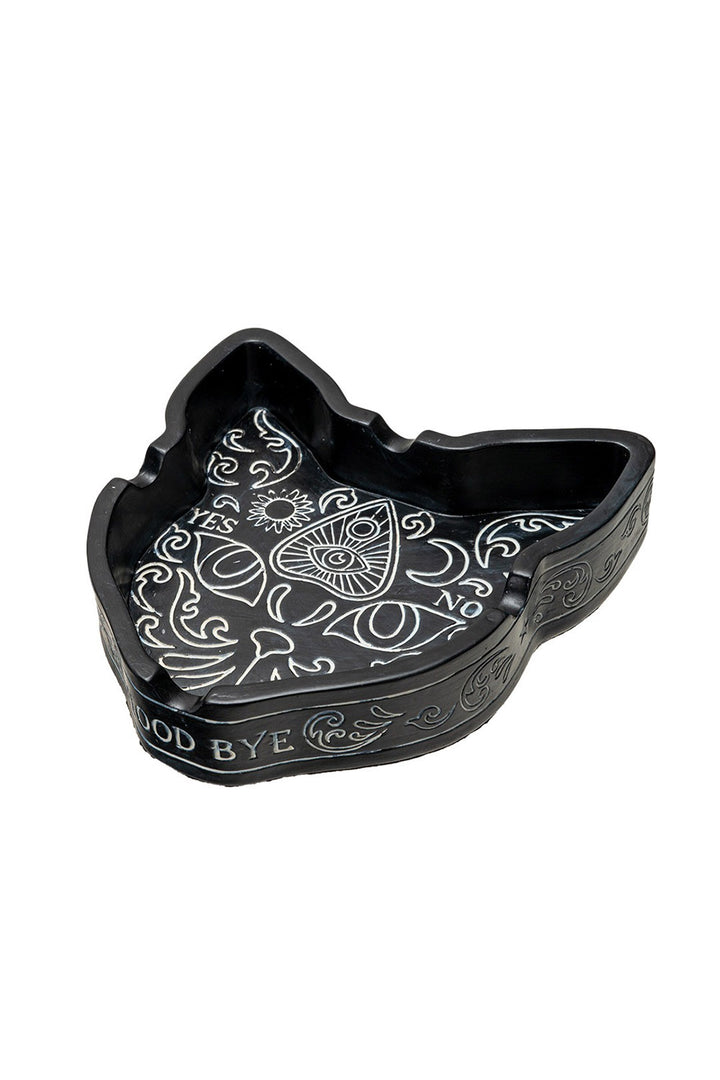 black cat head shaped ouija board ashtray