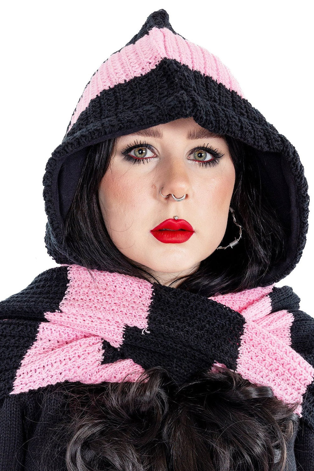 kawaii goth hooded scarf