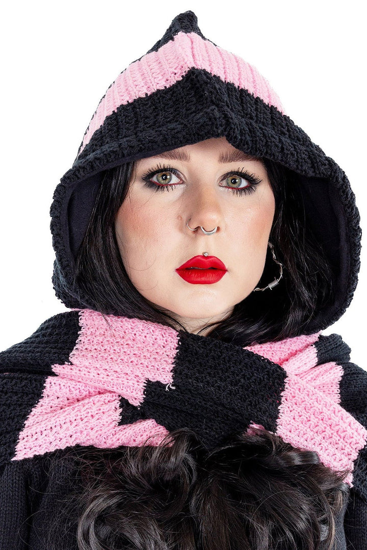 kawaii goth hooded scarf