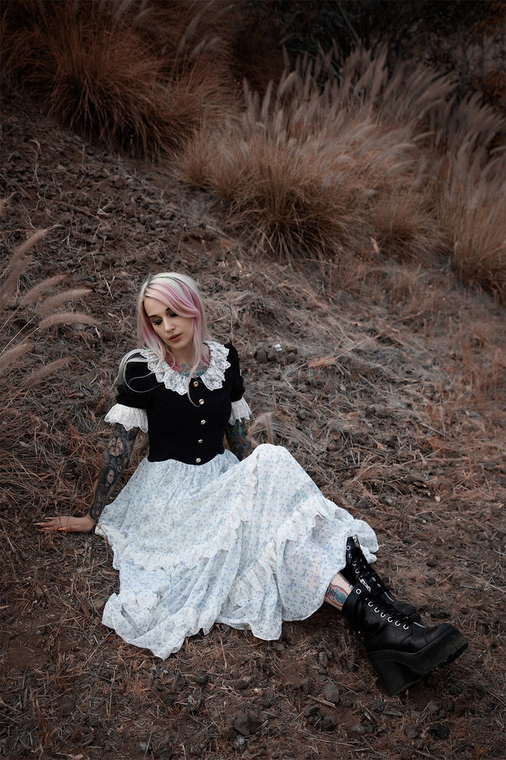 layered skirt cottagecore dress