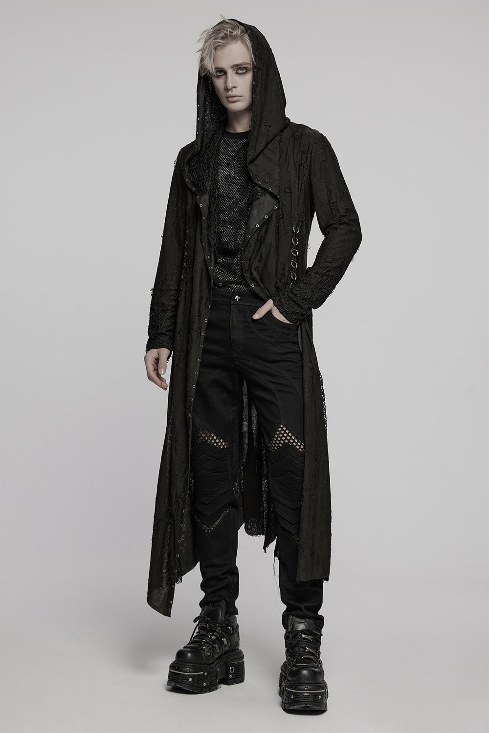 mens pierced gothic cardigan