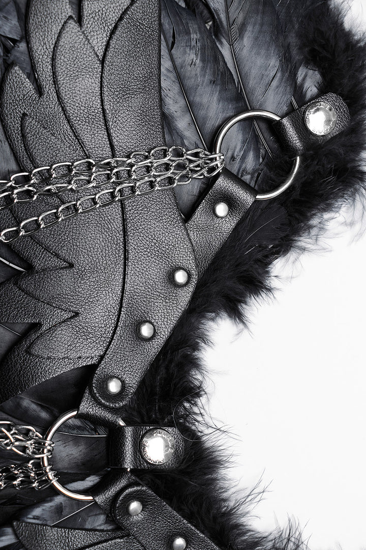 goth cosplay dark queen angel wings harness