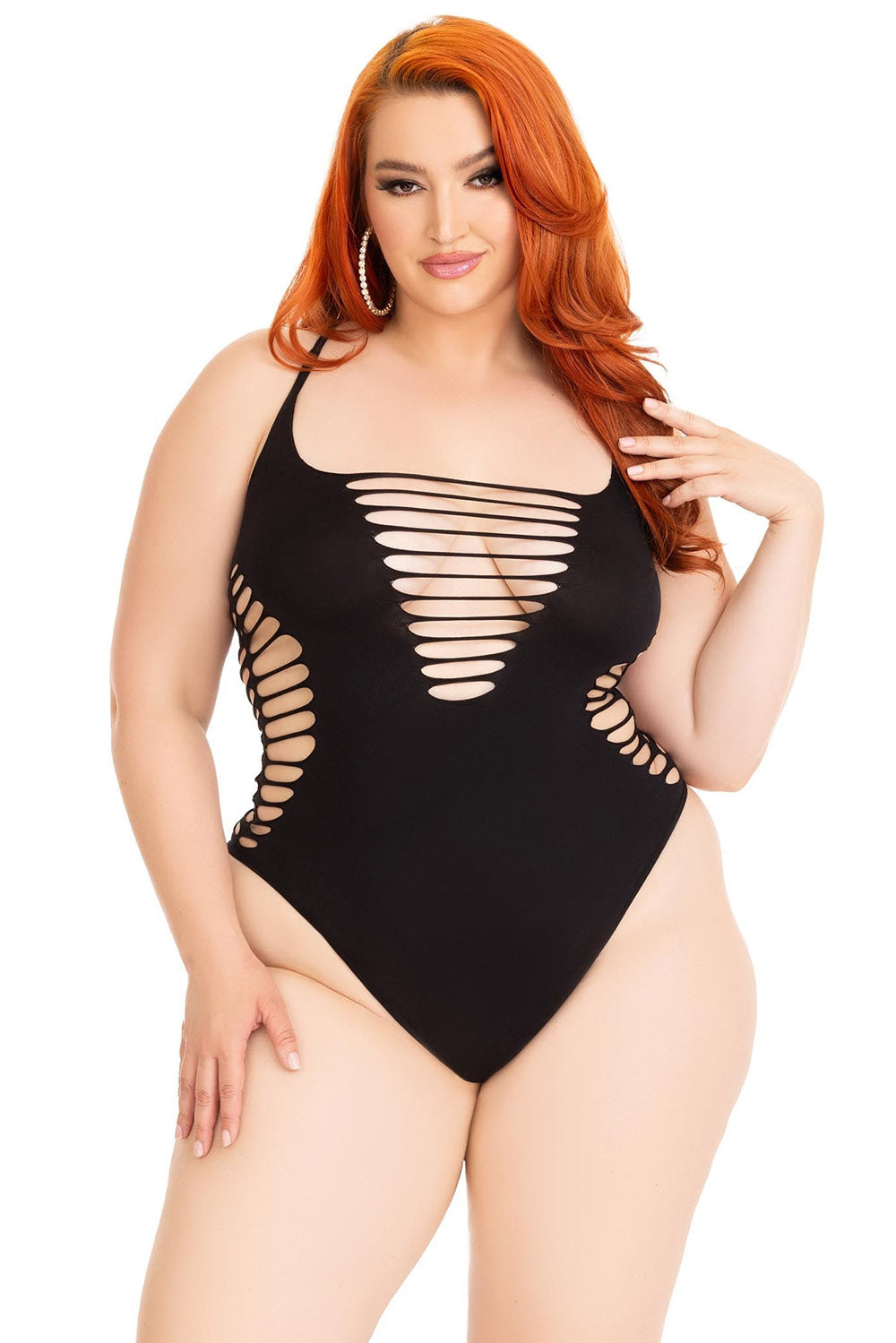 womens plus size goth bodysuit