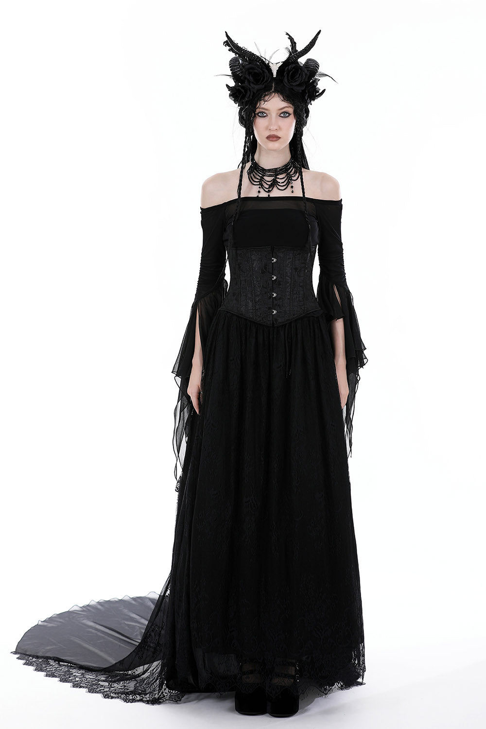 black lace gothic wedding skirt