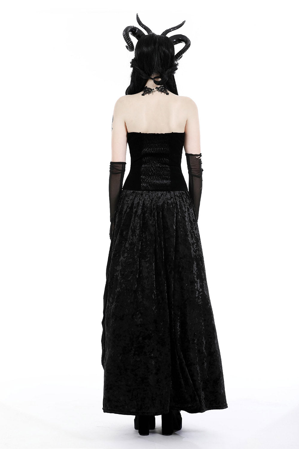 womens vintage goth long high waisted skirt