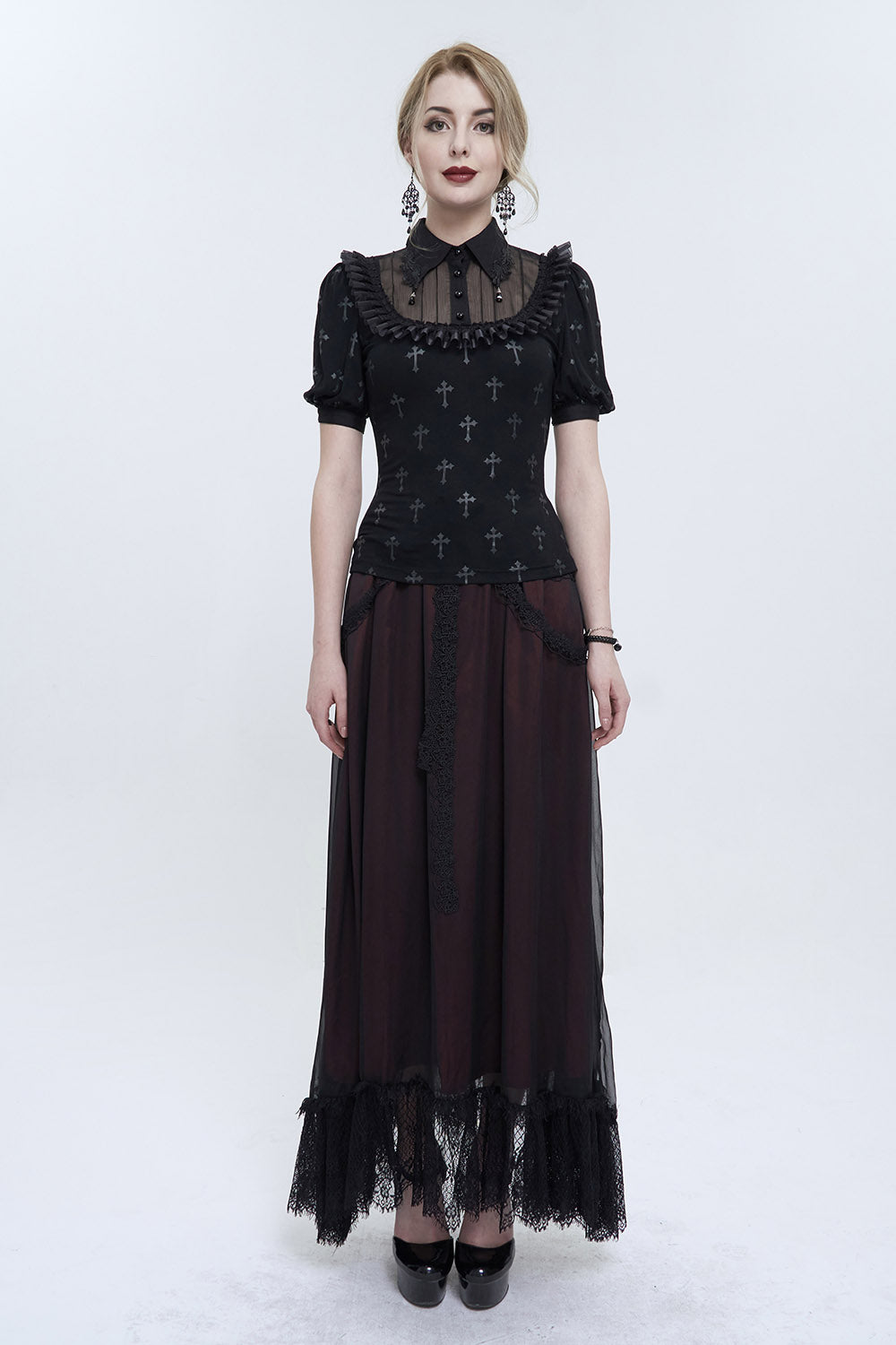 womens ruffled blouse