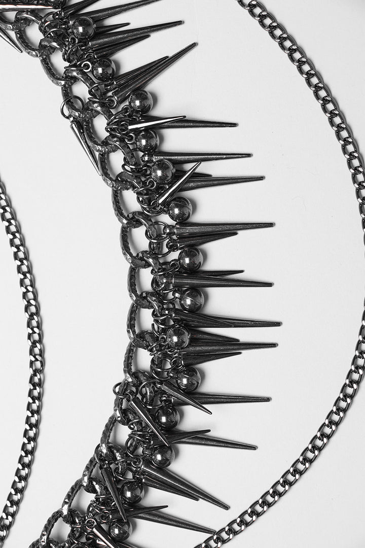 punk long spiked chain belt