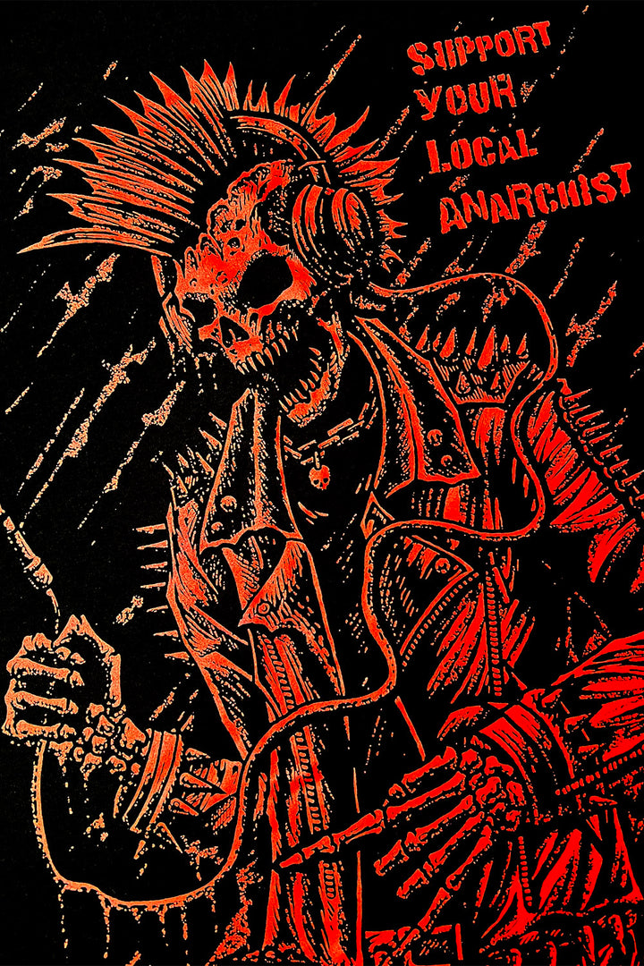 punk rock skeleton anarchist hoodie jacket