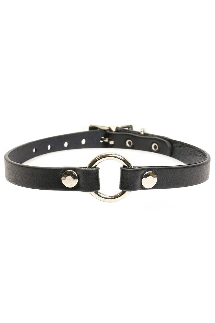 gothic genuine leather choker