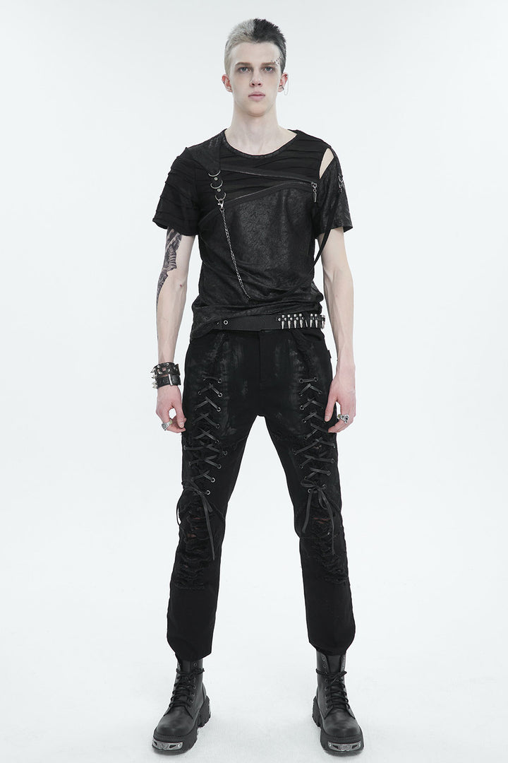 mens mesh cutout shirt