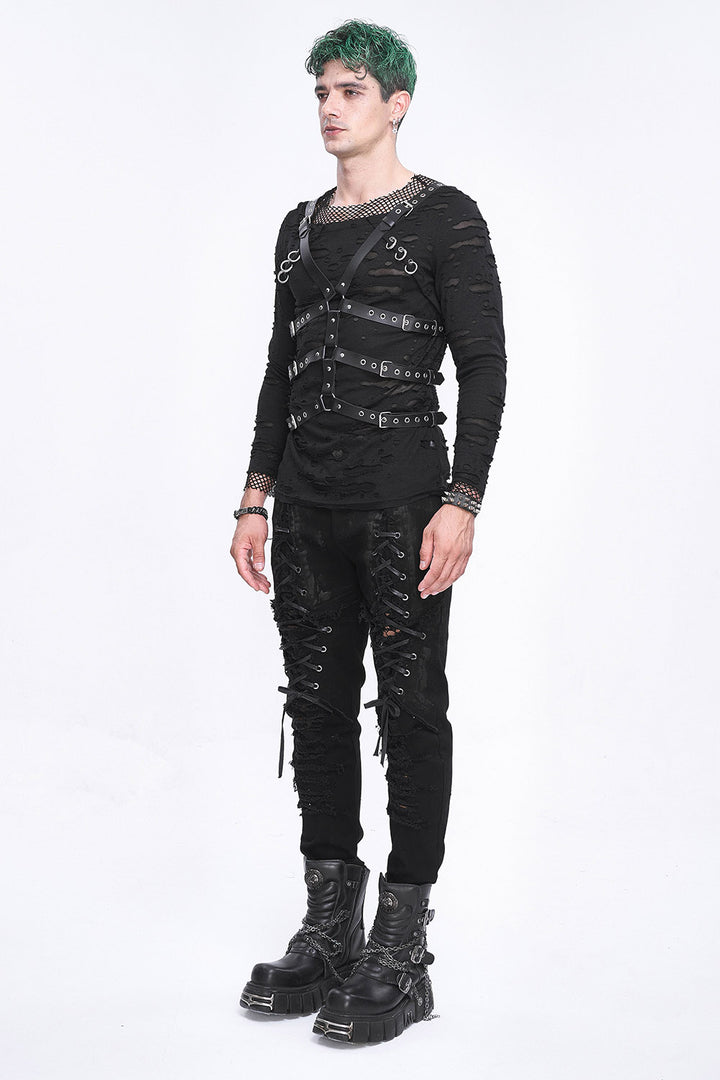 gothic adjustable leather harness