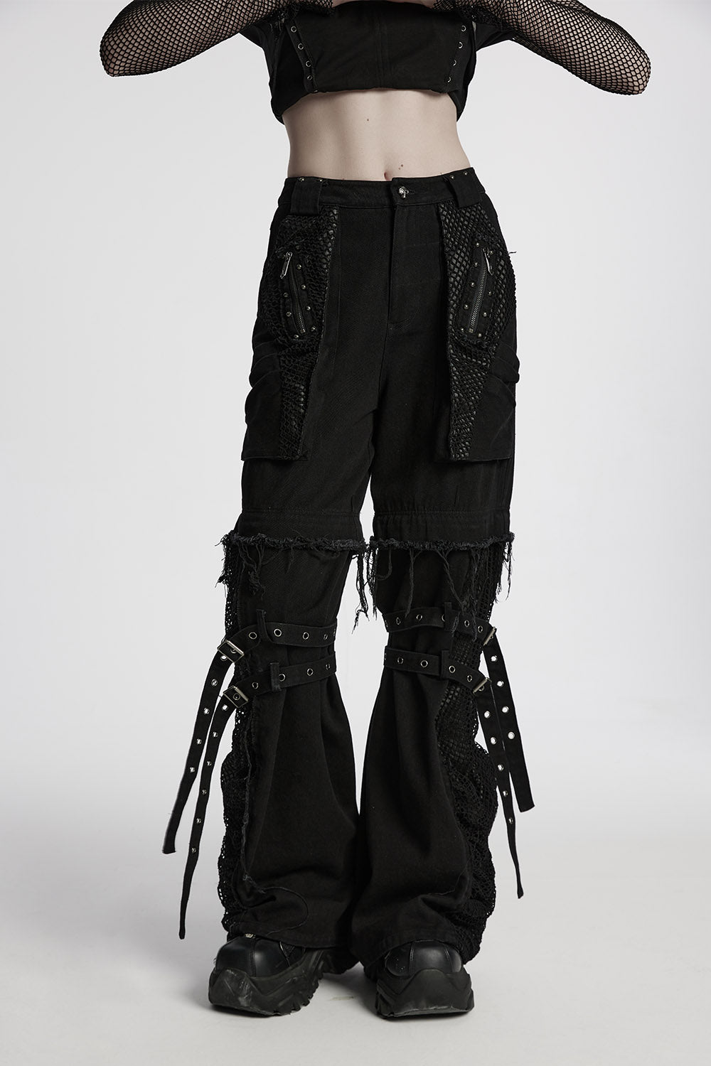 womens studded detachable leg pants
