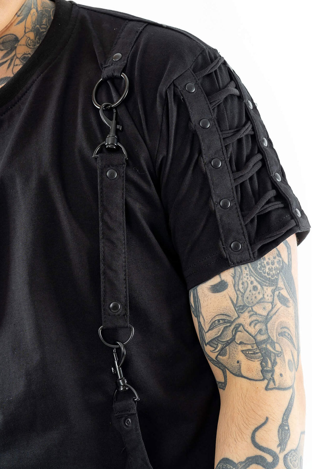 mens lace-up punk shirt