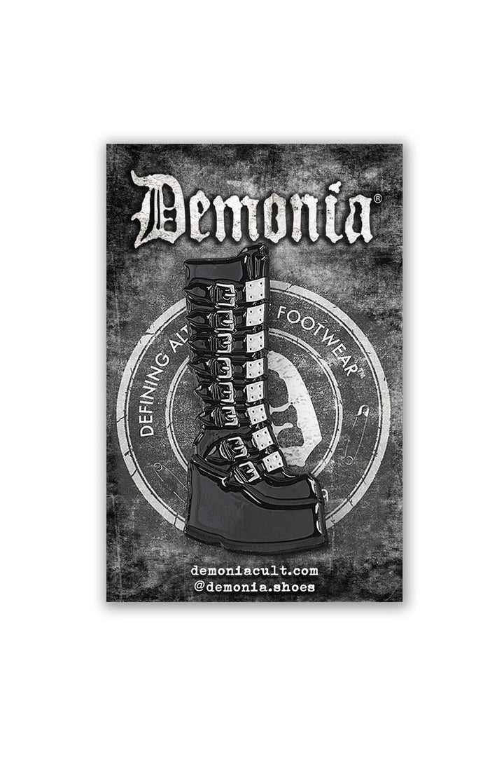 demonia shoe enamel pin