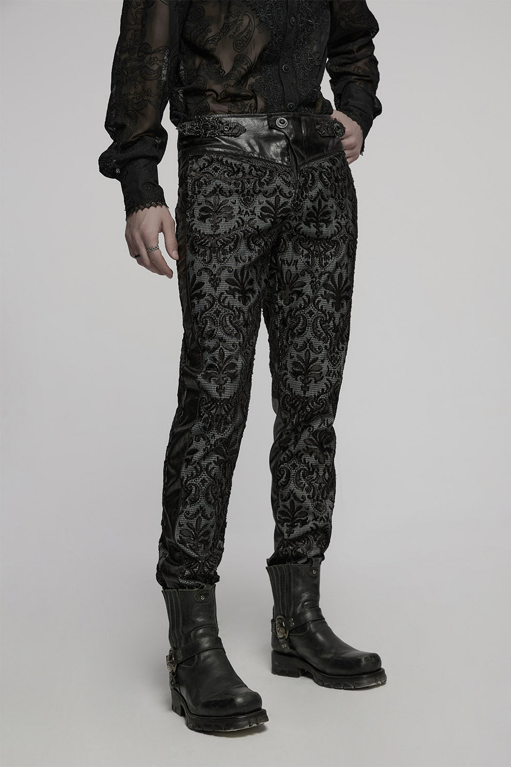 mens black steampunk pants by punk rave