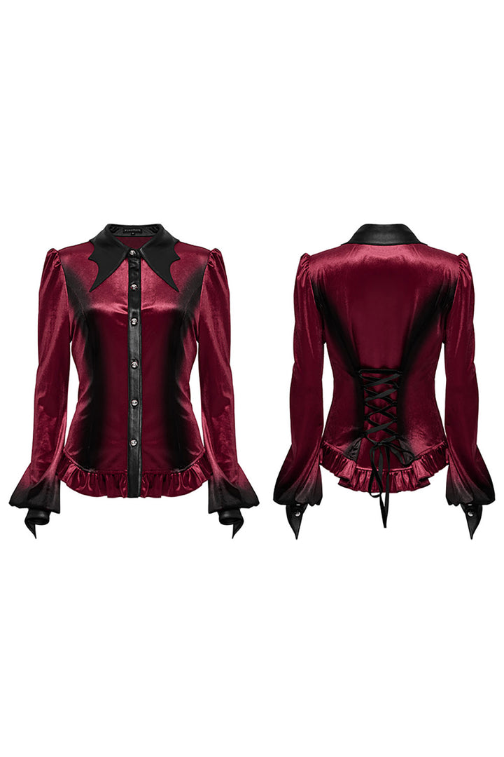 velvet gradient gothic shirt