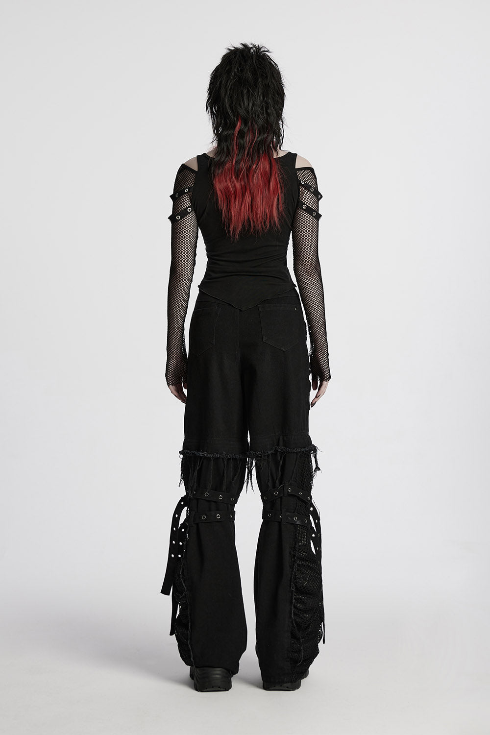 womens black baggy fit y2k distressed jeans