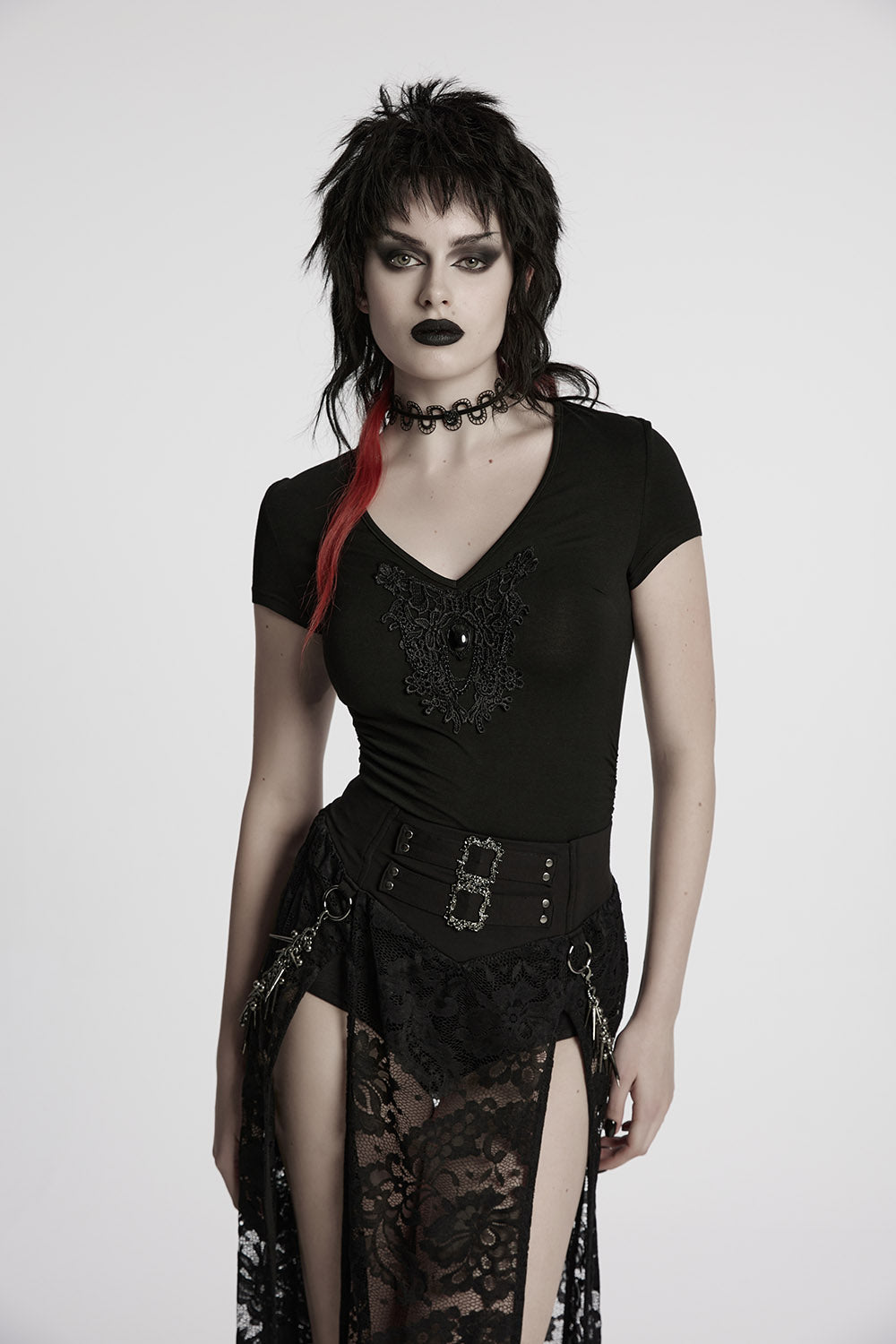 womens cap sleeve gothic cotton top