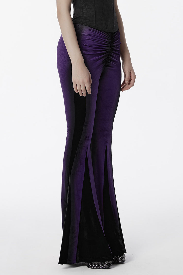 womens flared velvet boho witch pants
