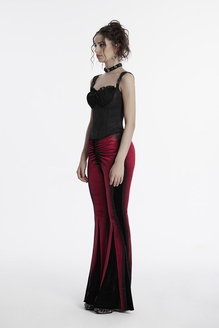 mid-rise velvet bell bottoms