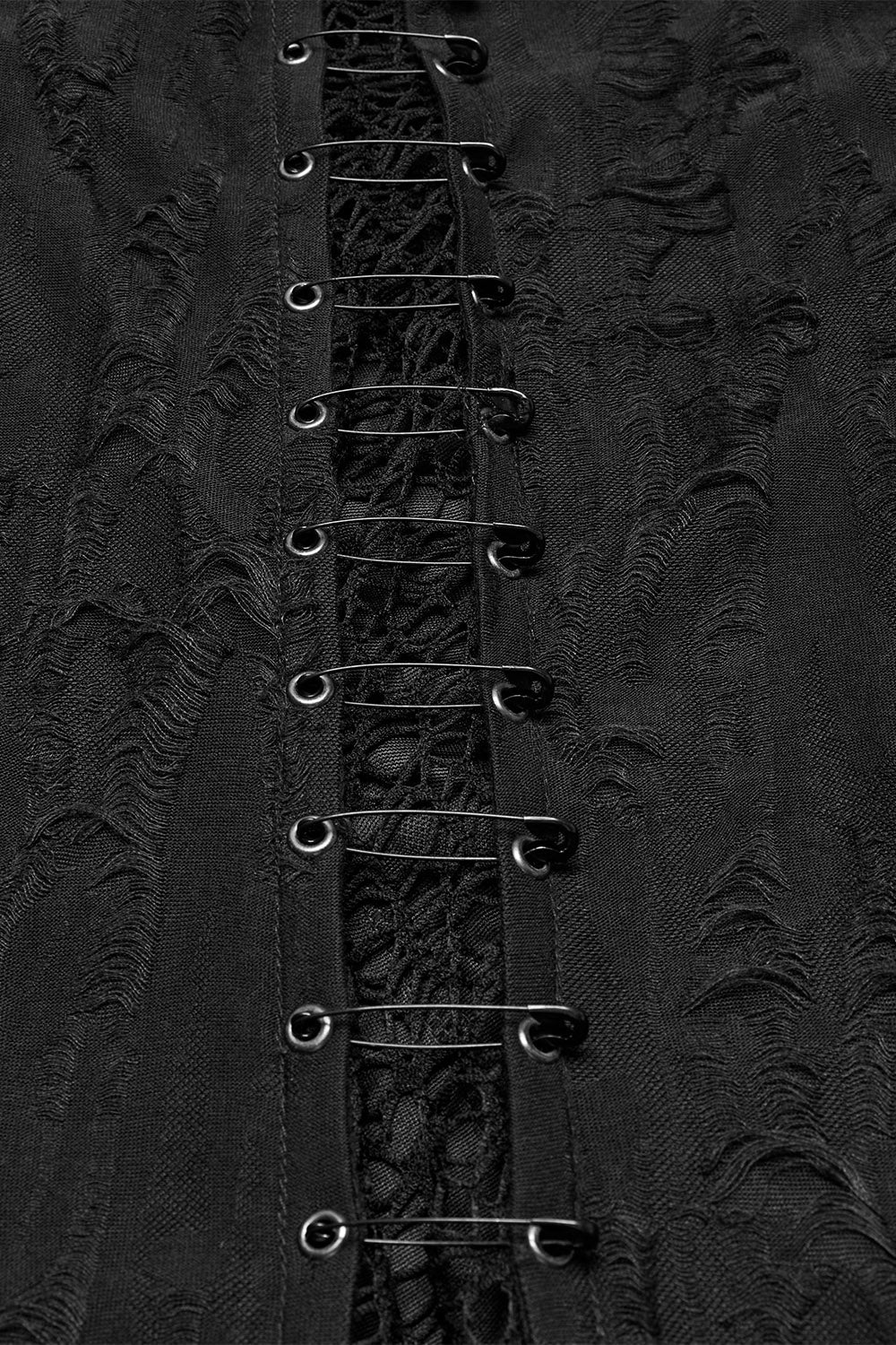 mens punk safety pin pierced jacket