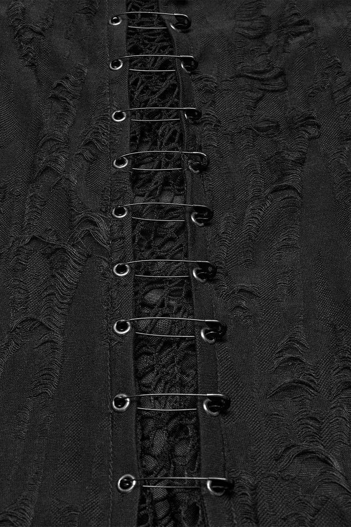 mens punk safety pin pierced jacket