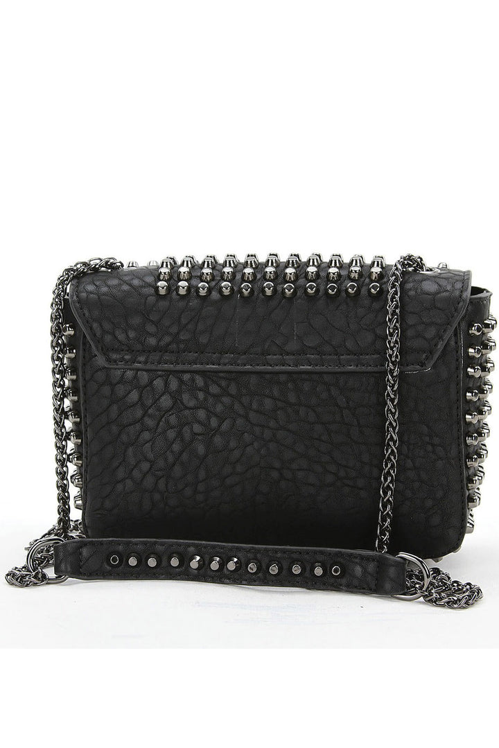 gothic black purse with studs all over 