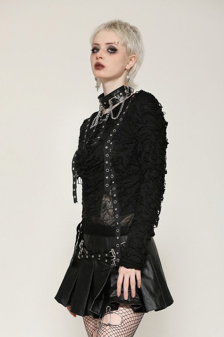 distressed grunge goth top