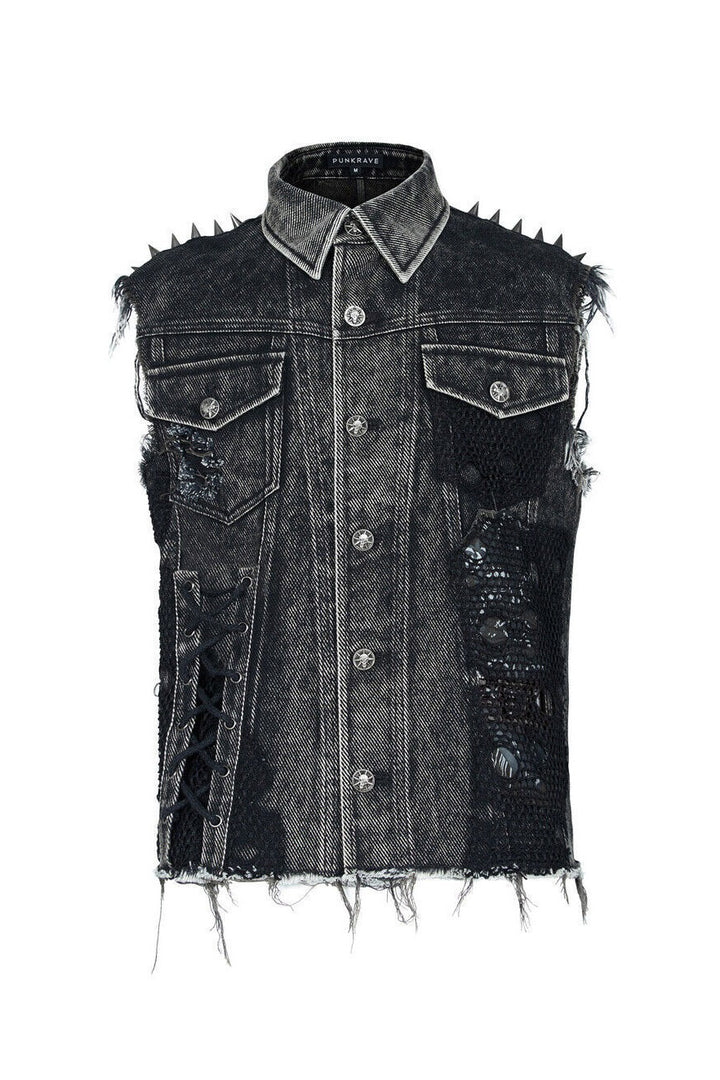 Scavenger Denim Spiked Vest