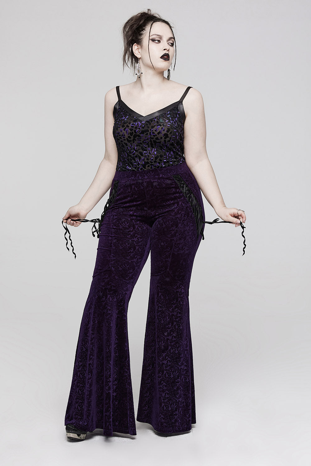 Violet Velvet Bell Bottoms [PURPLE]