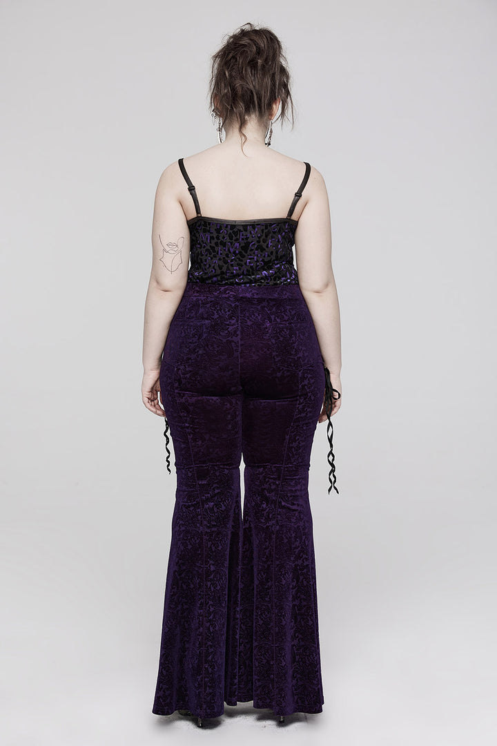 Violette Samt-Schlaghose